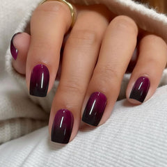 Ongles avec les stickers gel dégradé JMEOWIO appliqués à domicile