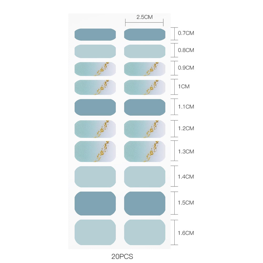 Jmeowio Stickers gel ongles bleu paillettes, tenue durable
