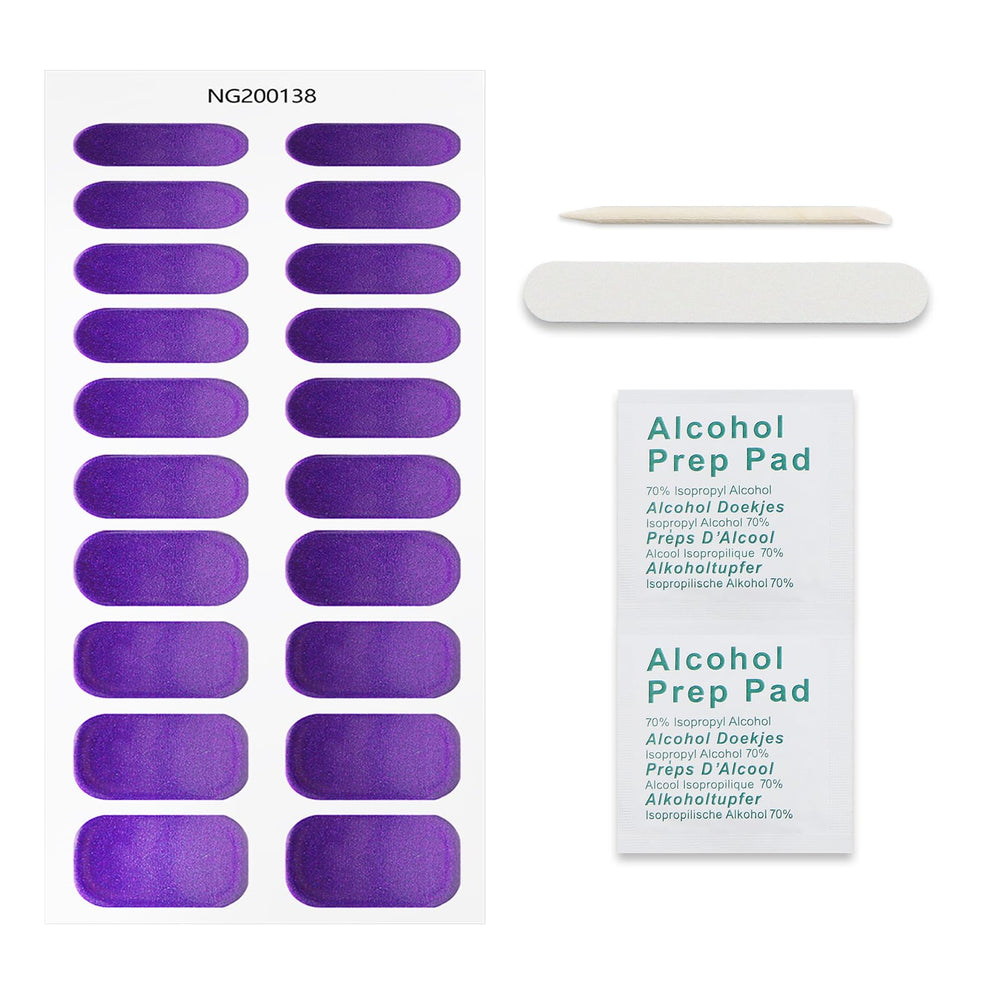 JMEOWIO Stickers Gel Ongles Laser Violet, retrait facile.