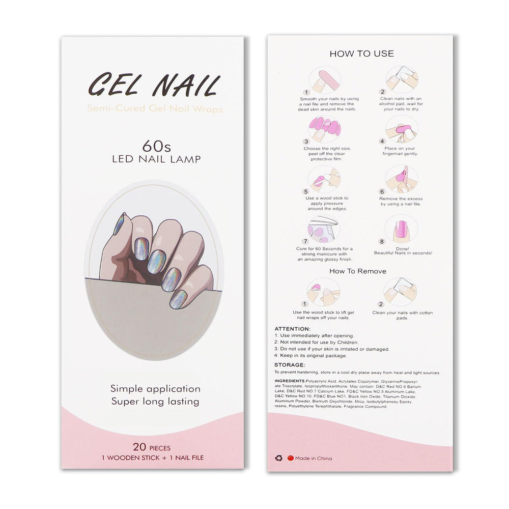 Stickers gel JMEOWIO adaptés à toutes tailles et formes d'ongles.