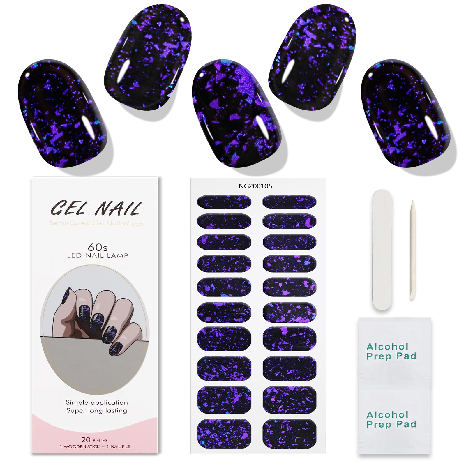 JMEOWIO vernis gel semi-cuit violet foncé pour ongles élégants.