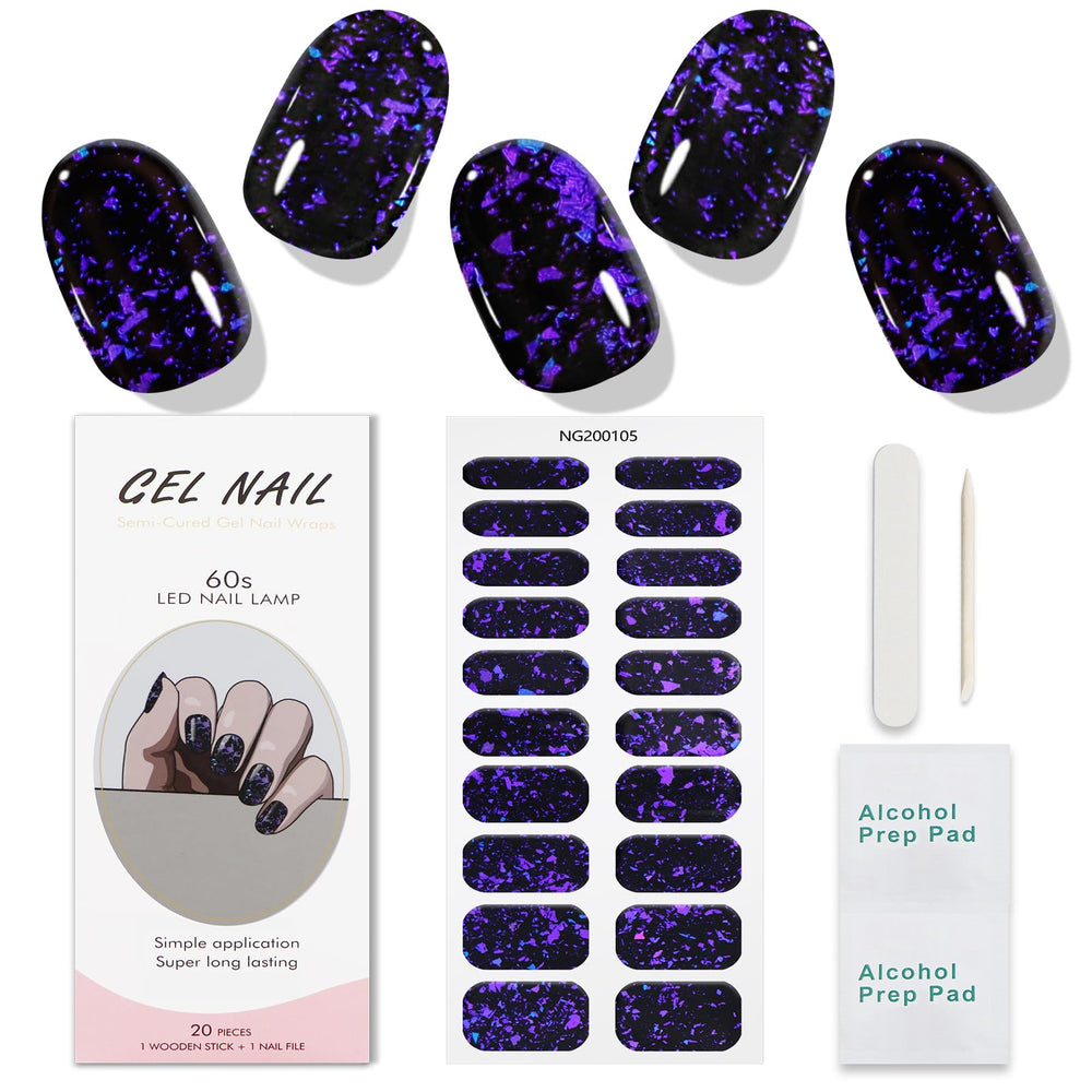 JMEOWIO vernis gel semi-cuit violet foncé pour ongles élégants.