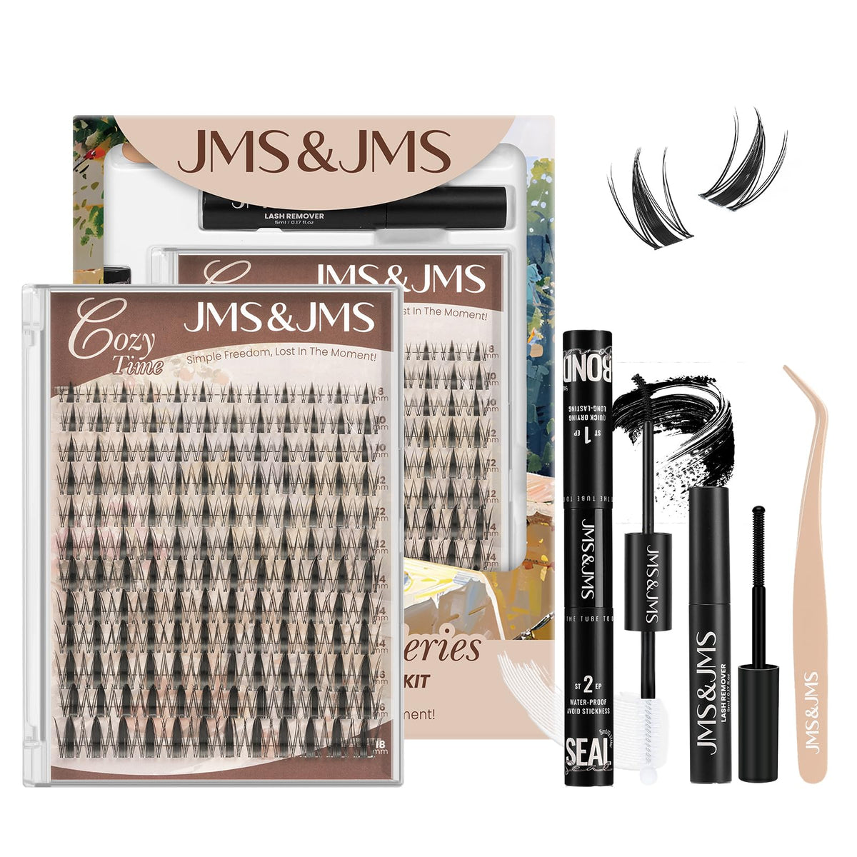 JMS&JMS Kit Cils Fée invisibles en bande pour un regard naturel.