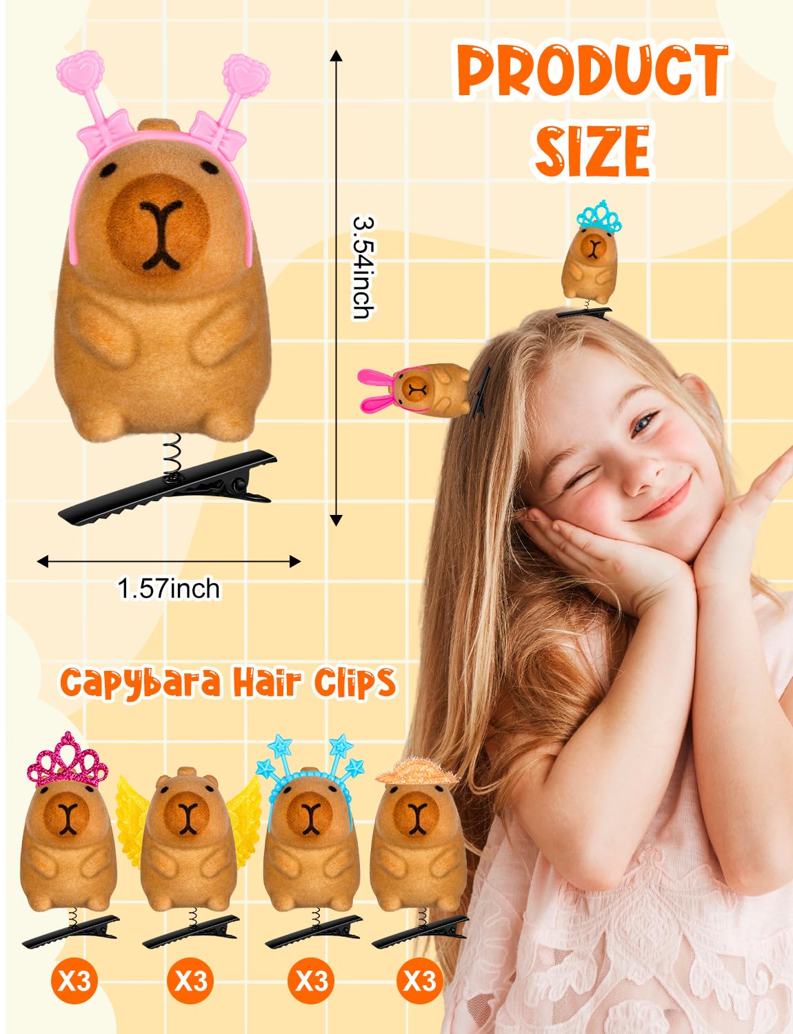 JMZYJZH pince capybara motifs variés, polyvalence pour chaque occasion.