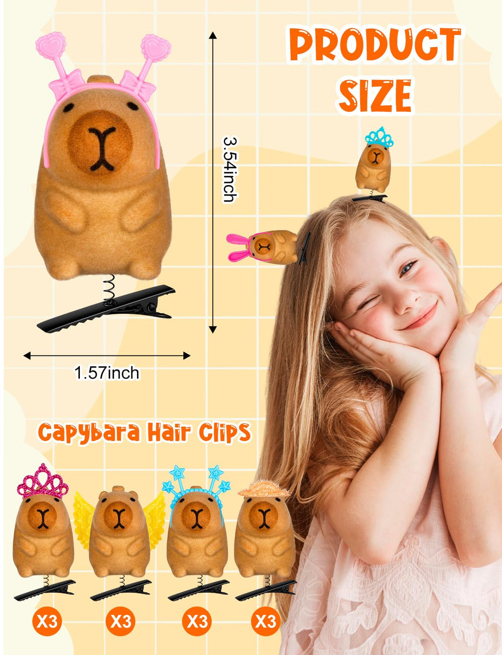 JMZYJZH pince capybara motifs variés, polyvalence pour chaque occasion.