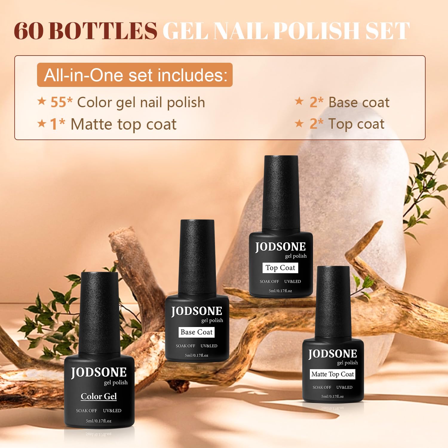 Base coat et top coat JODSONE avec finitions mat et brillant