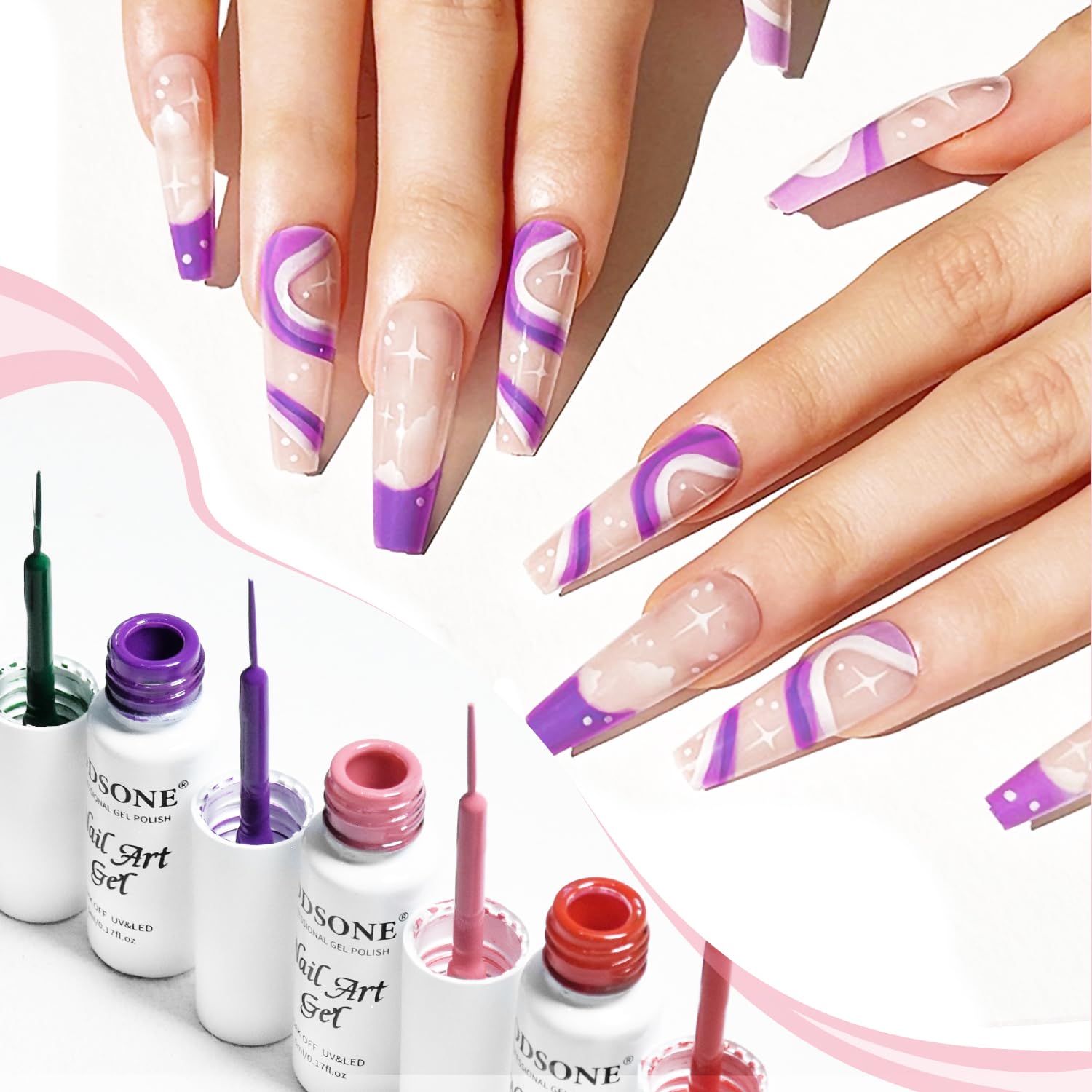 Jodsone base et top coat: fixation durable pour les dessins.