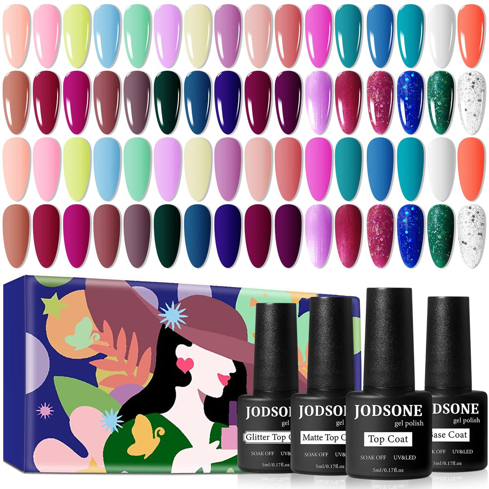 JODSONE kit vernis gel: palette 32 couleurs pour des looks variés et éclatants.