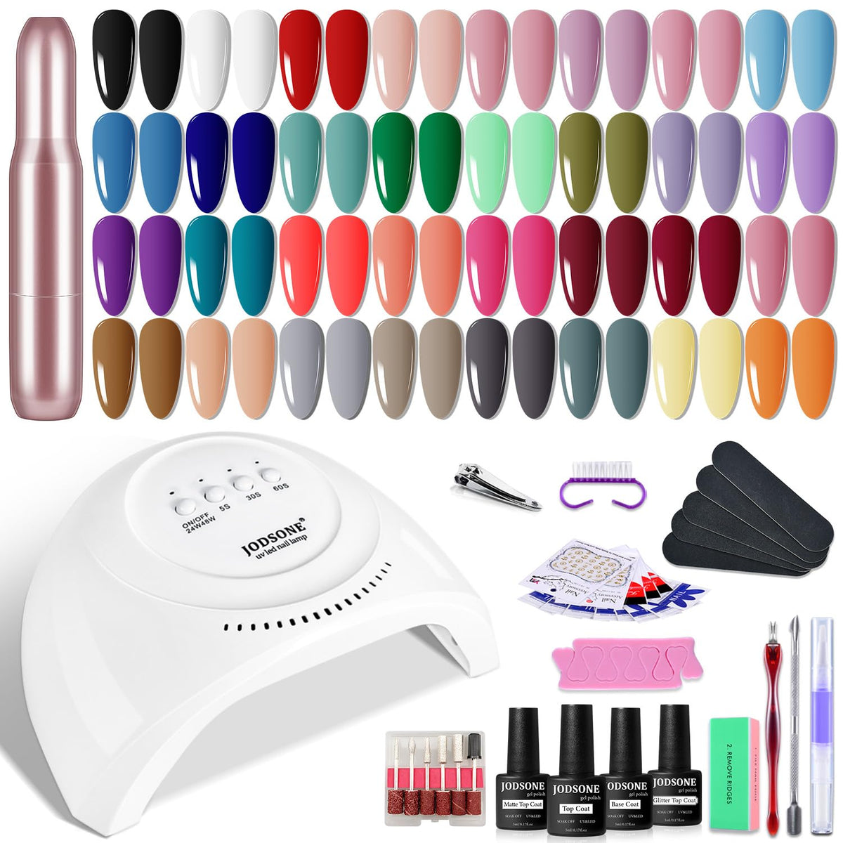 Ensemble JODSONE vernis gel 36 pièces, pour tous les looks et styles.