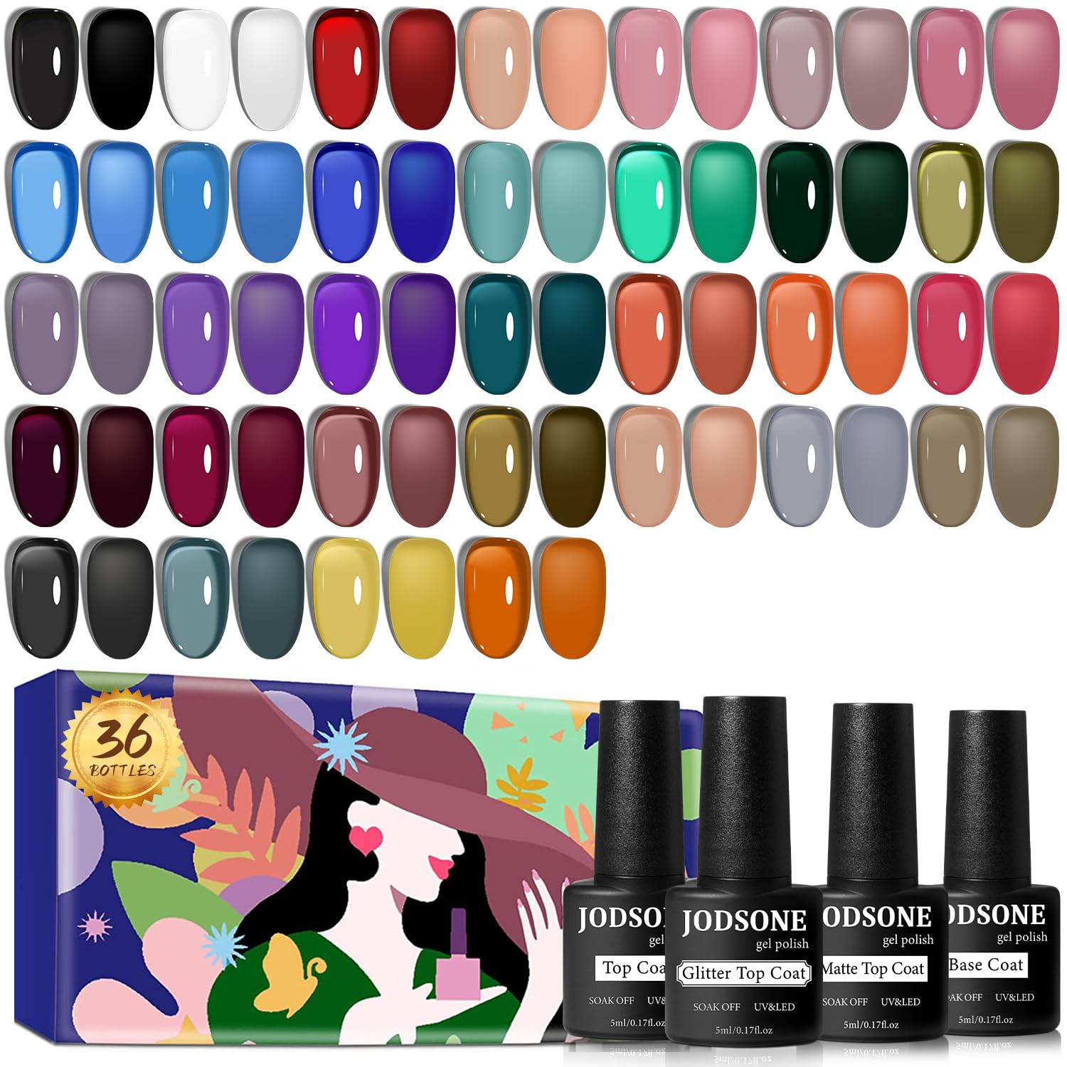 JODSONE Jelly Gel Kit : 32 couleurs translucides pour une brillance durable.
