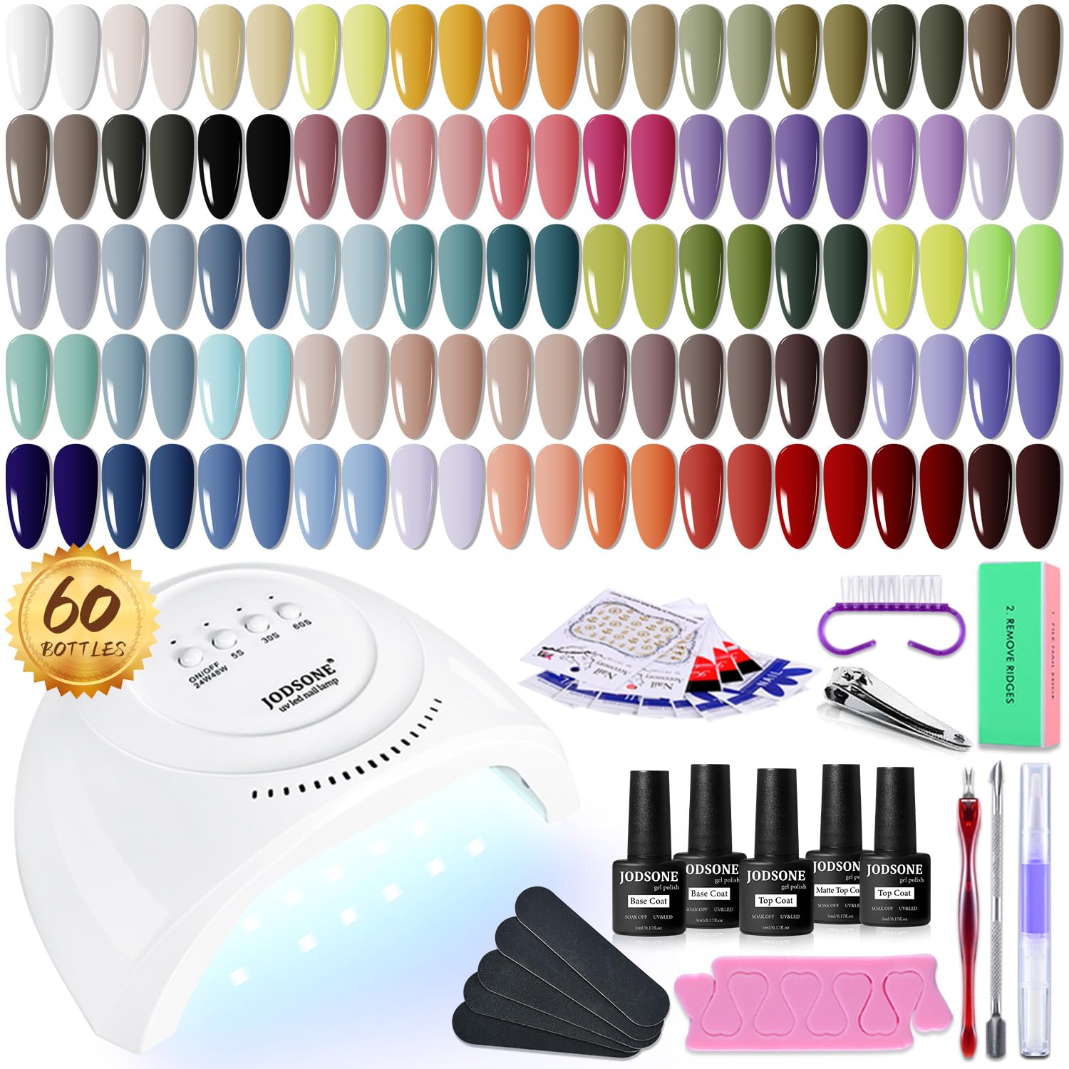 Vernis gel JODSONE kit complet prêt pour une manucure professionnelle à domicile.