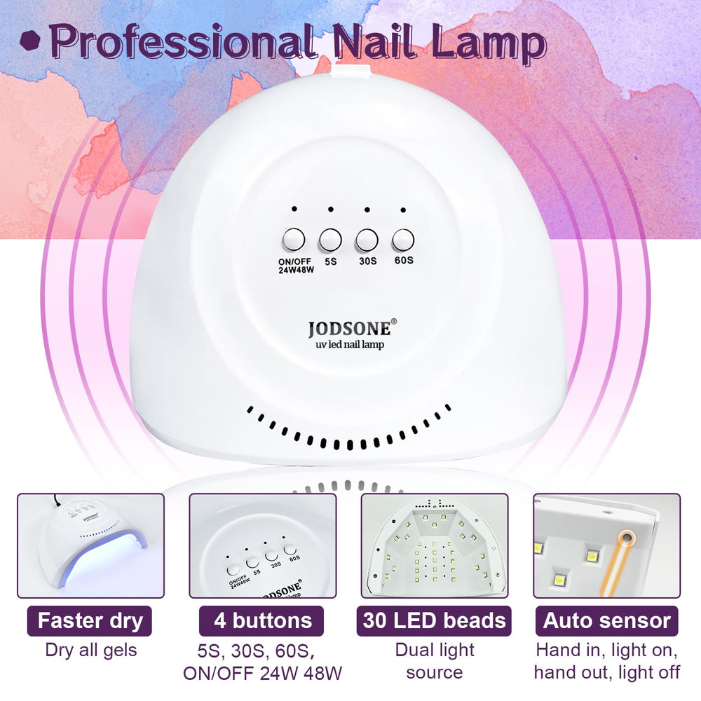 Lampe UV JODSONE pour une cure rapide et uniforme du gel.
