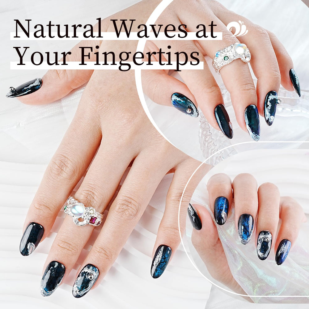 Ongles finis affichant une vague fluide JODSONE.
