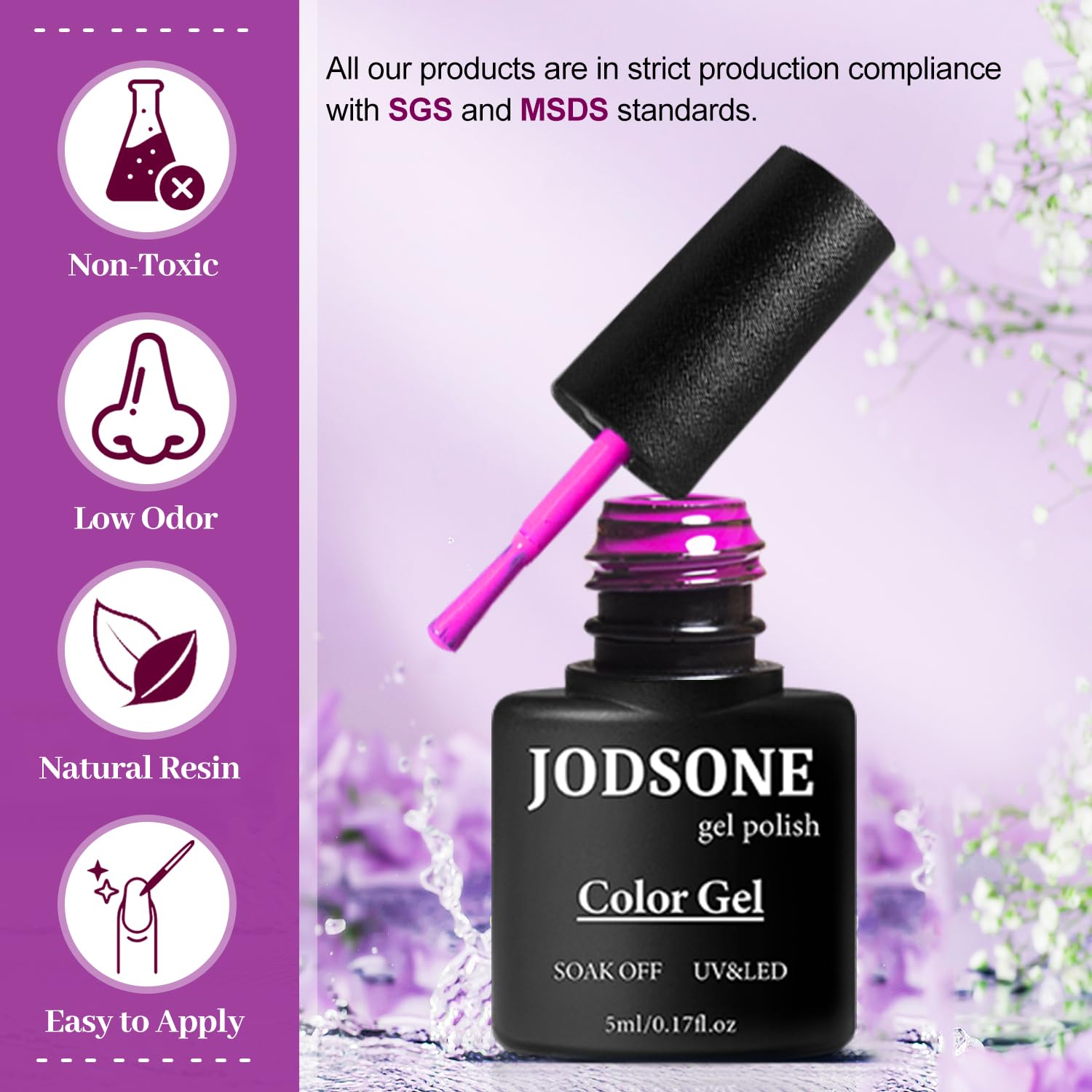 Pinceau gel JODSONE: application fluide et uniforme.