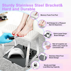 JODSONE repose-pieds pédicure acier inox assure une stabilité durable.