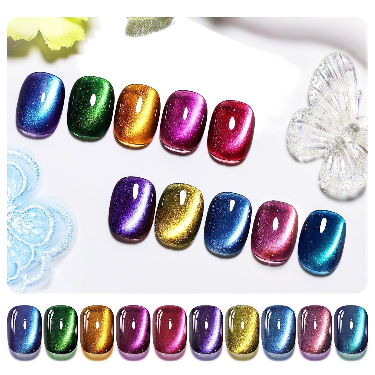 Vernis œil-de-chat bleu de Jodsone – effet magnétique élégant.