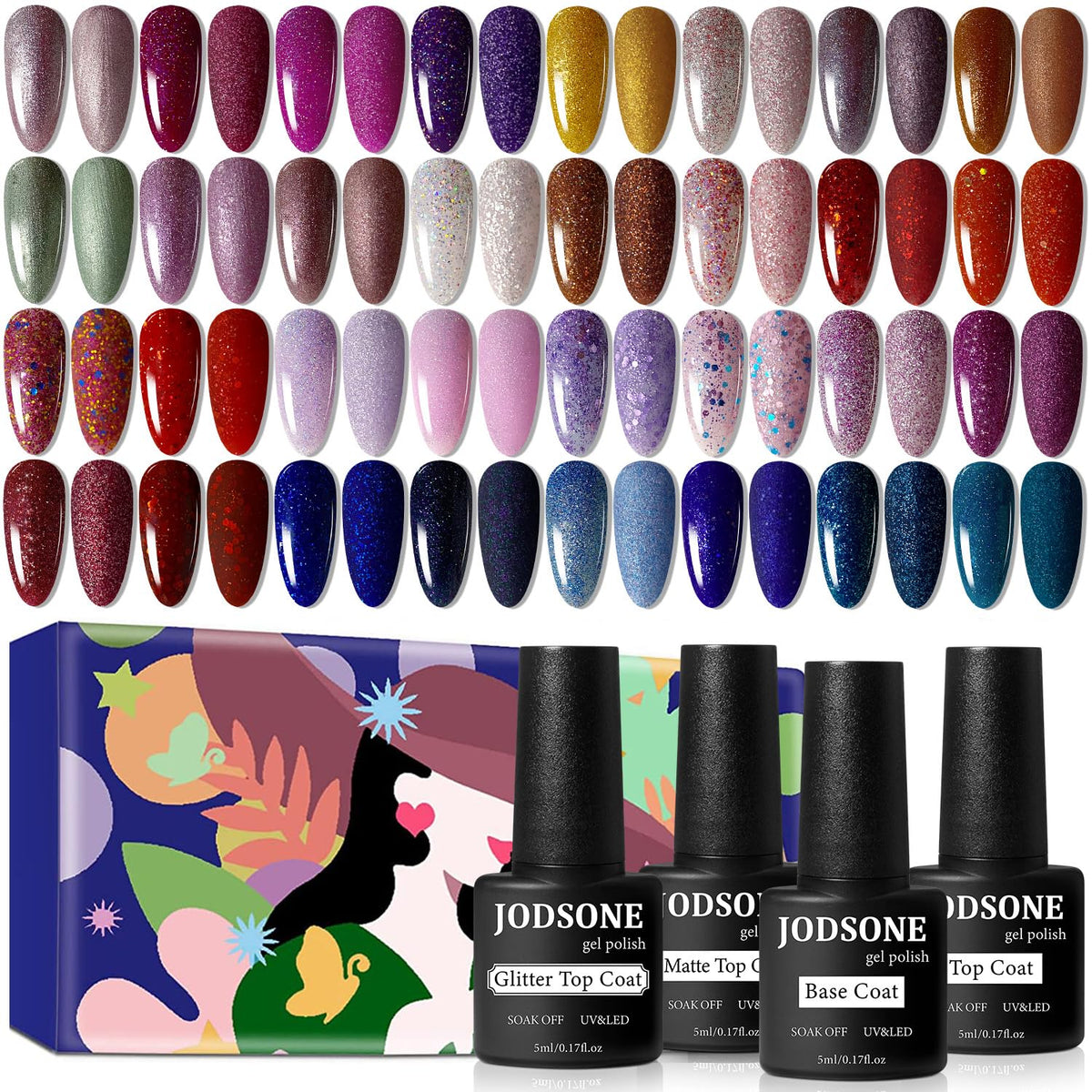 Vernis gel JODSONE brillant haute brillance sur ongle net et lisse.