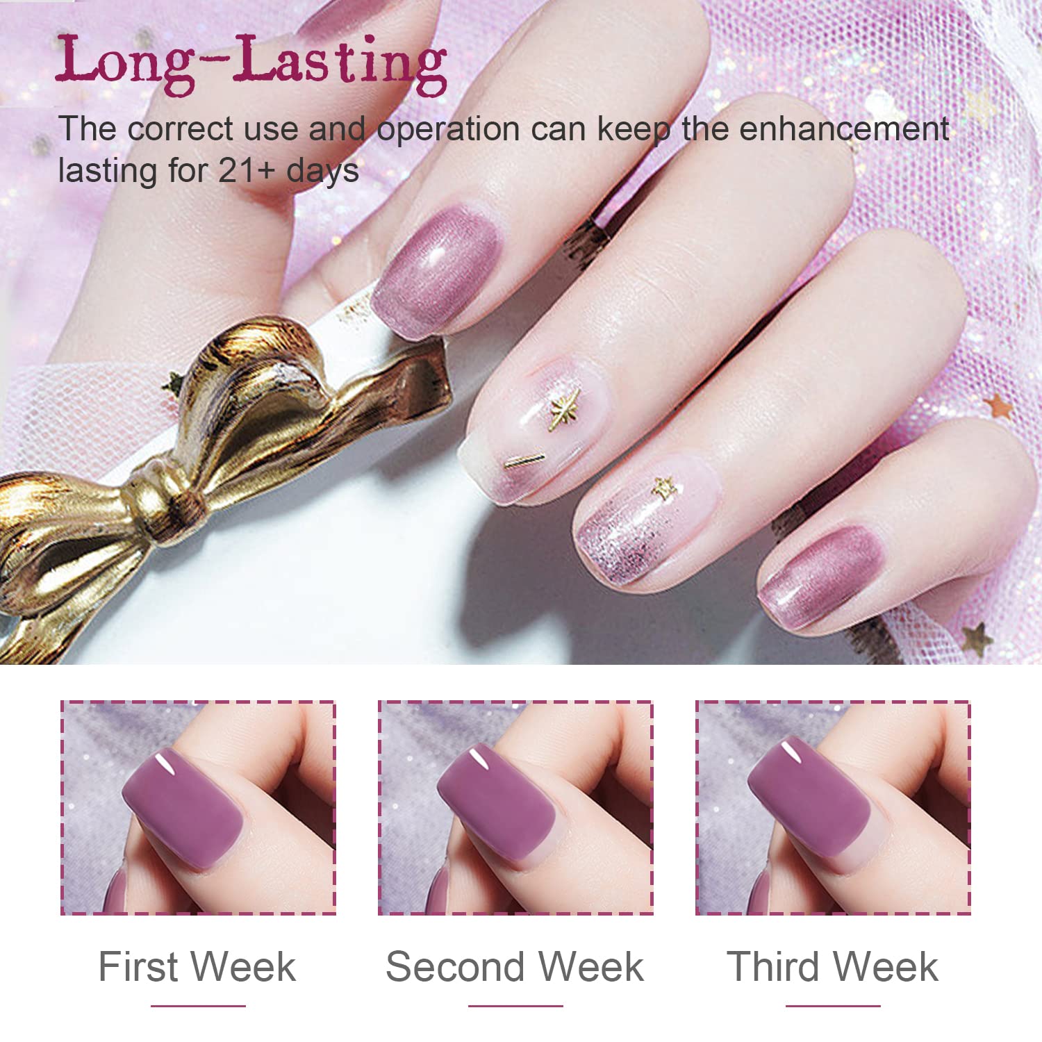 Jodsone vernis gel paillettes pour un effet scintillant.