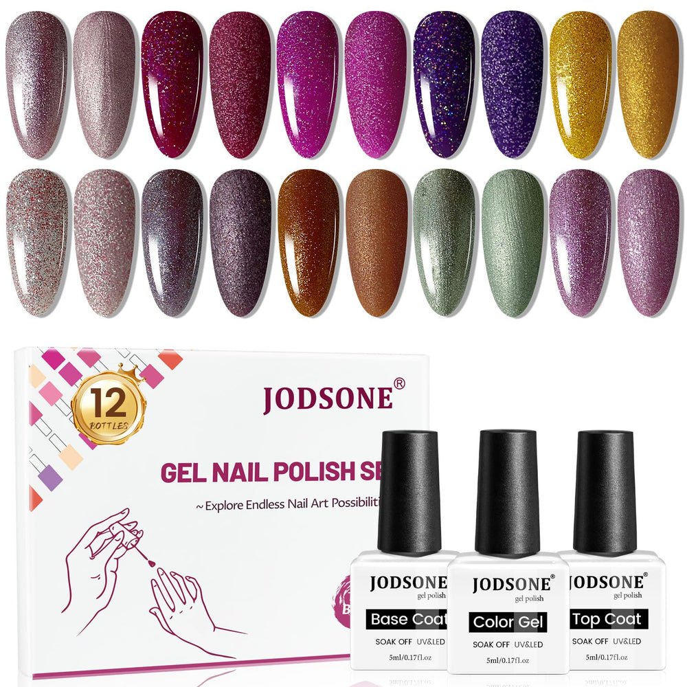 JODSONNE ensemble vernis gel 12 bouteilles pour une manucure complète et durable.