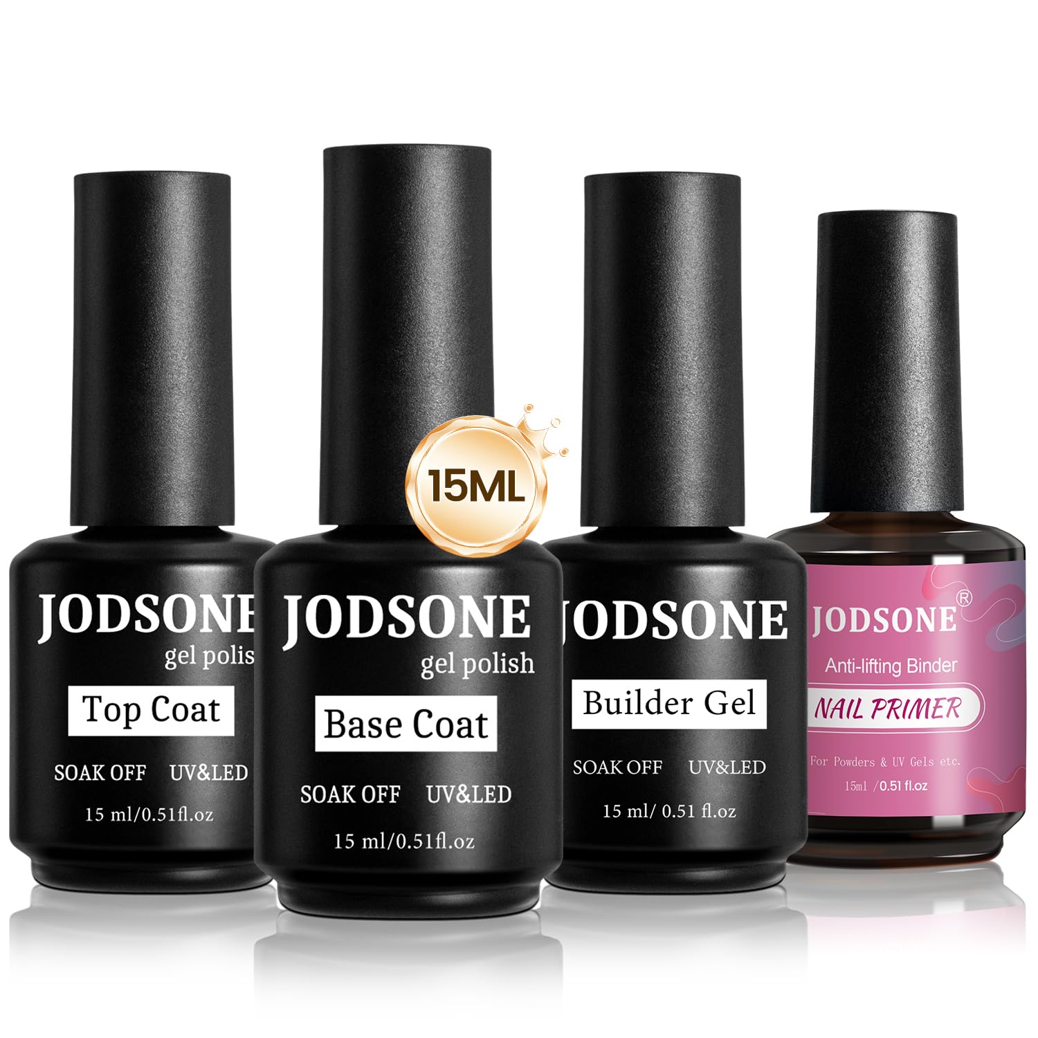 JODSONE: ensemble de 4 flacons 15 ml pour preparer les ongles et optimiser l'adhérence.