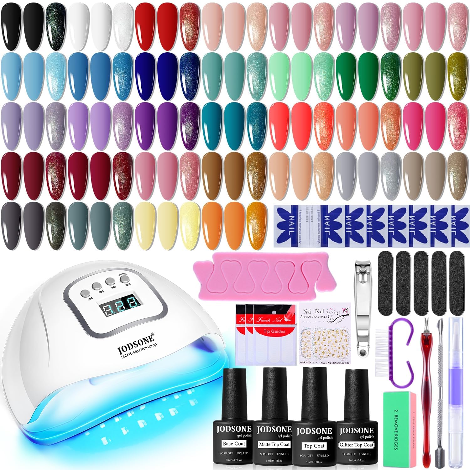 Kit JODSTONE vernis gel 32 couleurs avec lampe LED pour ongles