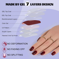 Kit Jofay Fashion d'ongles a poser, 32 pièces pour tailles variées.