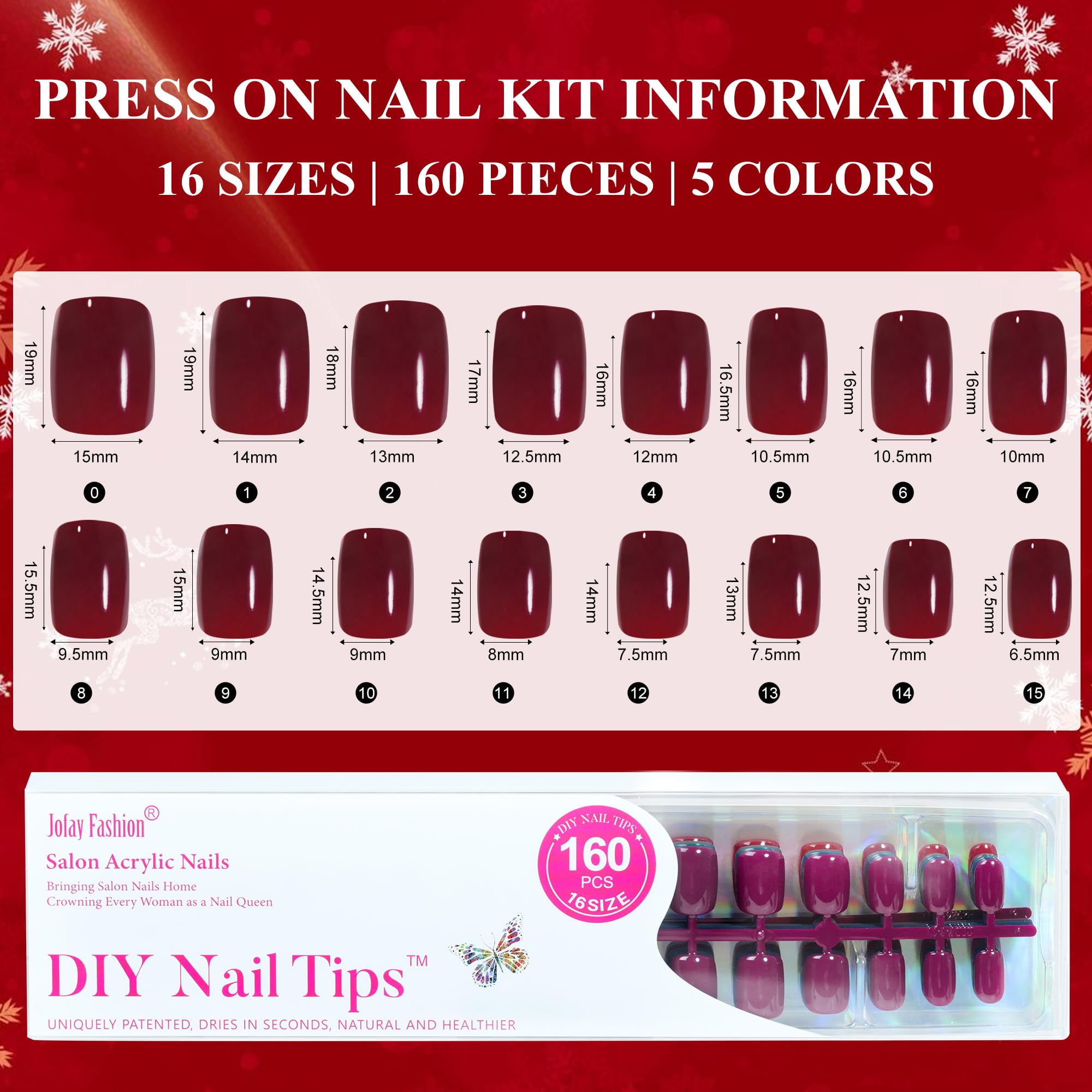 Kit d'ongles à pression portable Jofay Fashion, manucure rapide où que vous soyez.