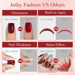 Ongles à pression Jofay Fashion rose, look élégant pour toutes occasions.
