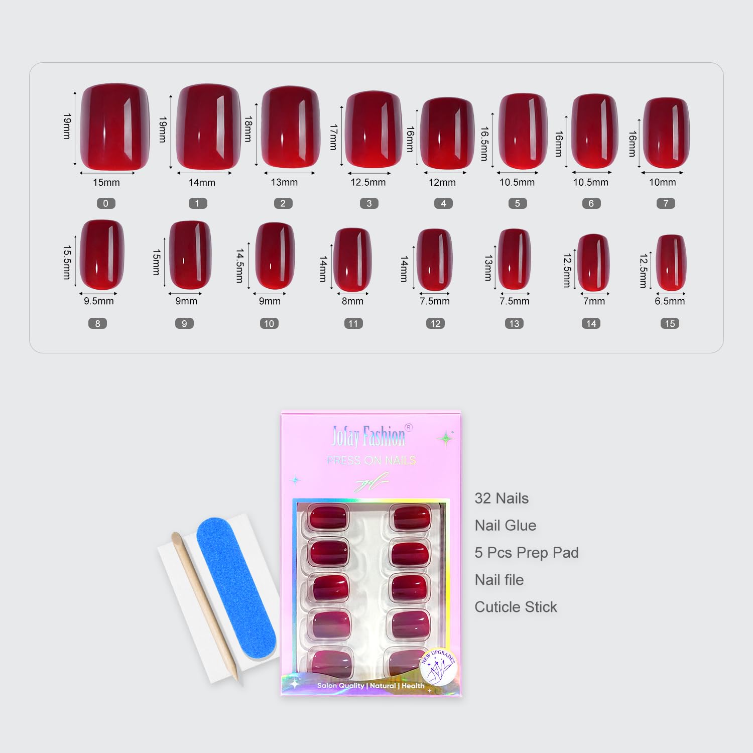 Tampons de préparation pour ongles Jofay Fashion, base prête pour l'application.