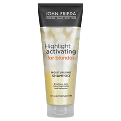 John Frieda Blond Subtil, bouteille élégante, hydratation légère pour cheveux blonds.