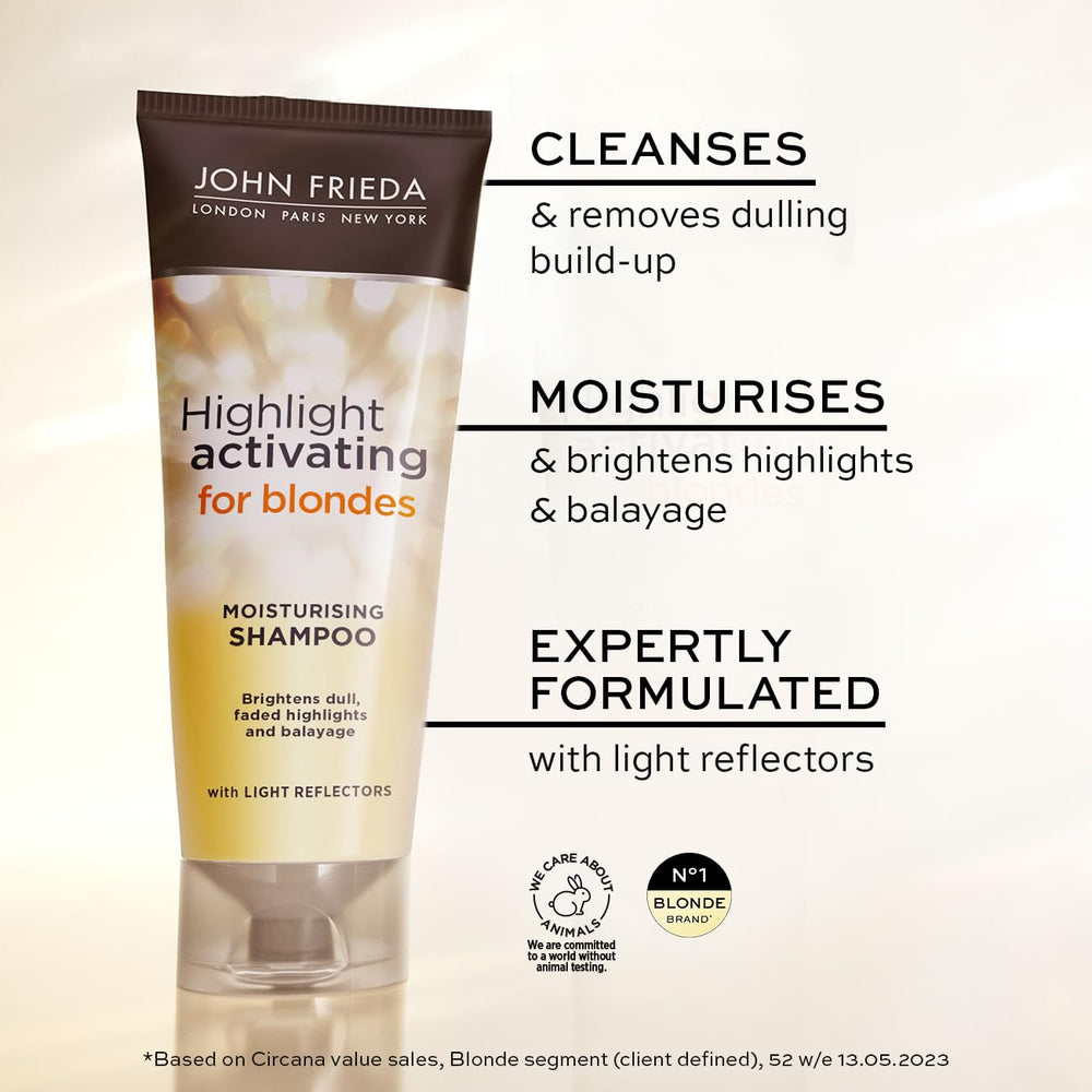 John Frieda Blond Subtil, étiquette claire, sans dépôt de couleur.
