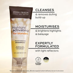 John Frieda Blond Subtil, étiquette claire, sans dépôt de couleur.