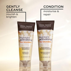 John Frieda Blond Subtil, mousse lavante, cheveux propres et hydratés.