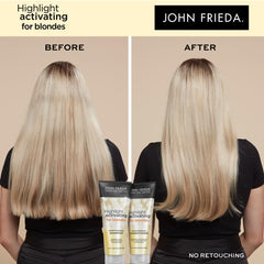 John Frieda Blond Subtil, versement facile, mousse douce qui n’alourdit pas.