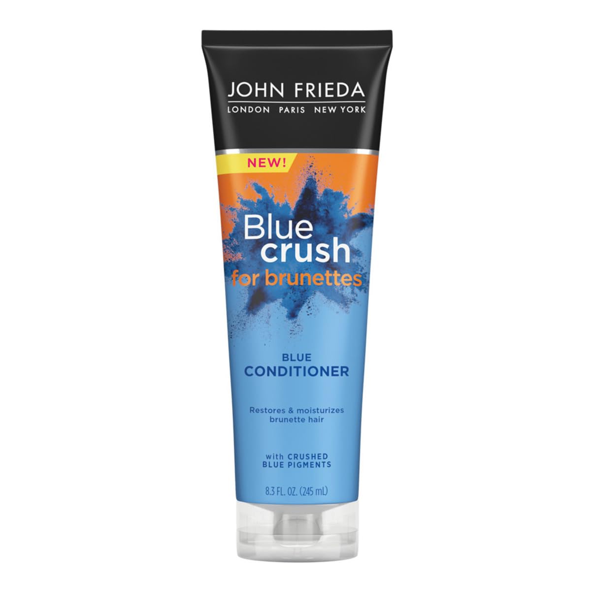 John Frieda Blue Crush pour Brunettes – bouteille avec soin hydratant et anti-jaunissement