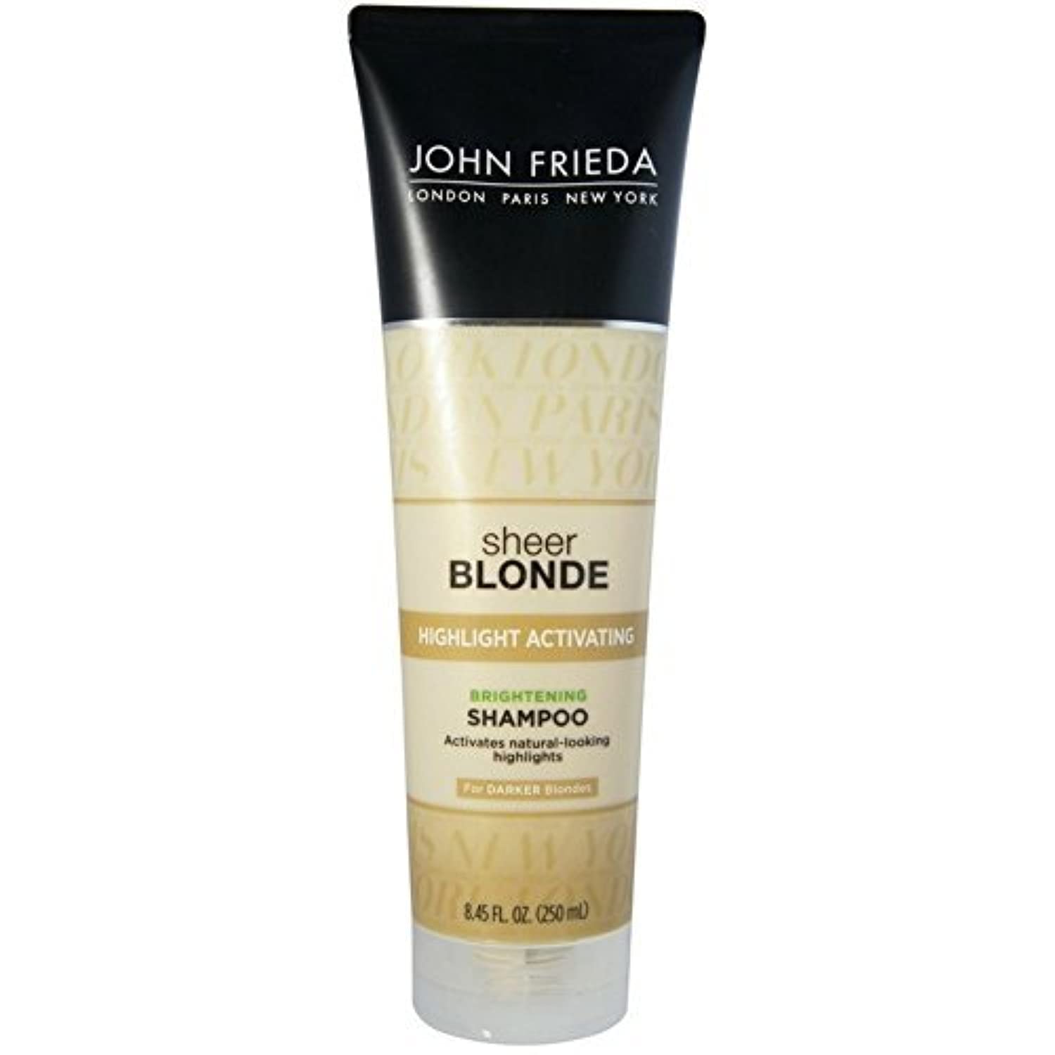 John Frieda: bouteille de shampoing blond activant les reflets pour des tons plus lumineux