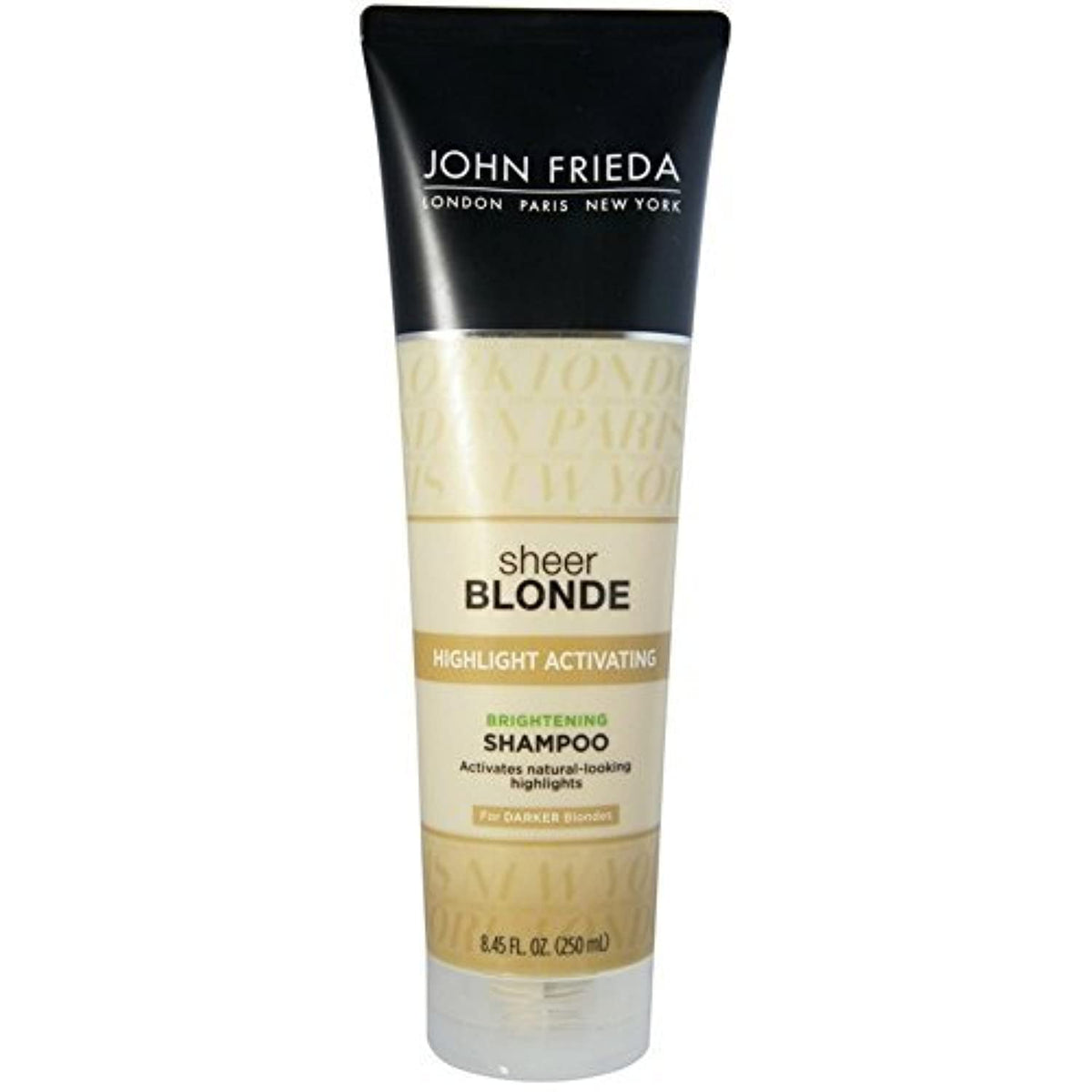John Frieda: bouteille de shampoing blond activant les reflets pour des tons plus lumineux