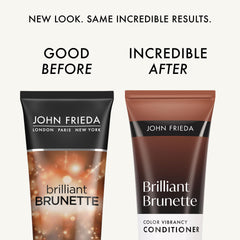 John Frieda Brilliant Brunette, perles écrasées: révèle dimension et profondeur des tons brun.