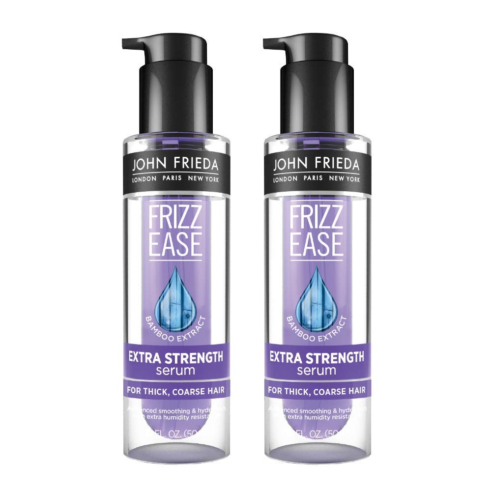 Cheveux lisses et brillants après l’usage du sérum Frizz-Ease de John Frieda sans lourdeur.