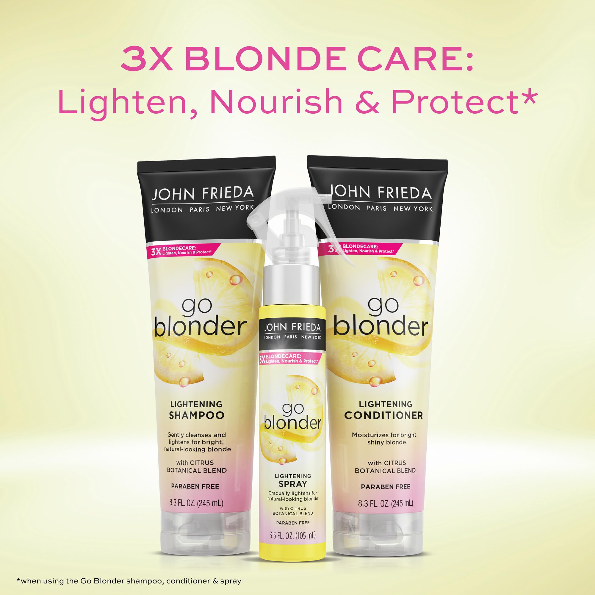 Conditionneur Go Blonder douceur qui réhydrate et lisse les cheveux blonds