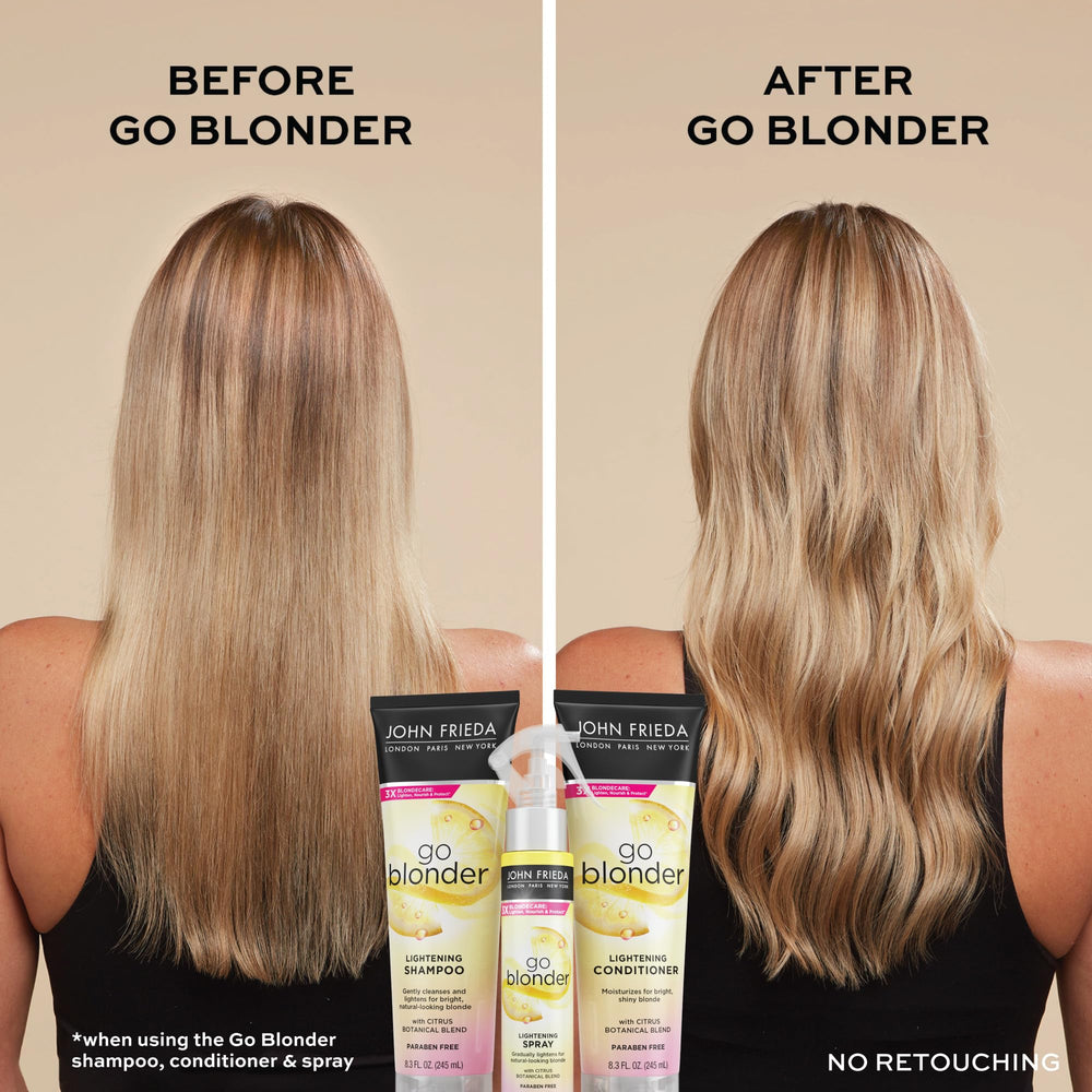 Brillance progressive visible sur cheveux blonds après usage