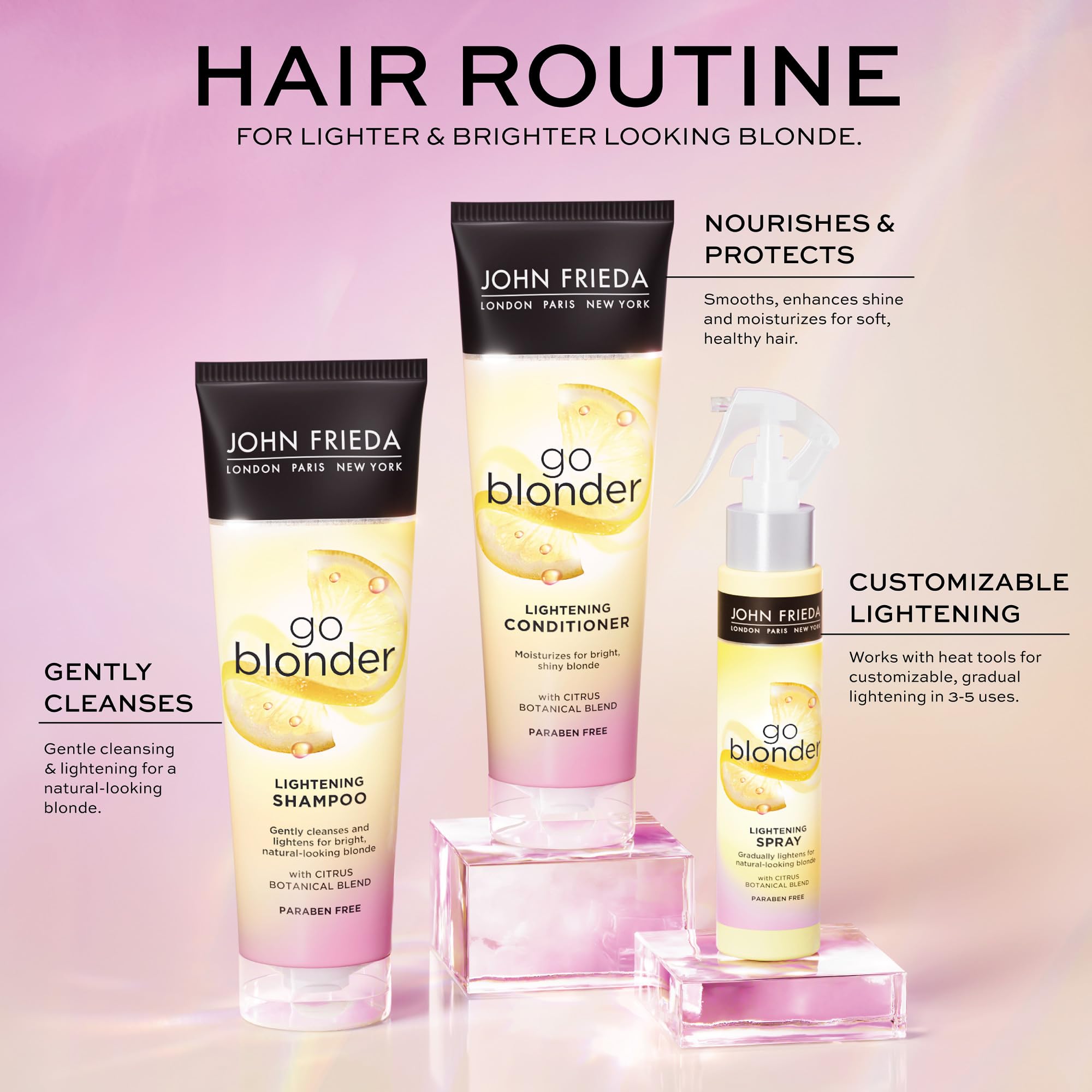 Emballage Go Blonder, packaging pratique pour la salle de bains
