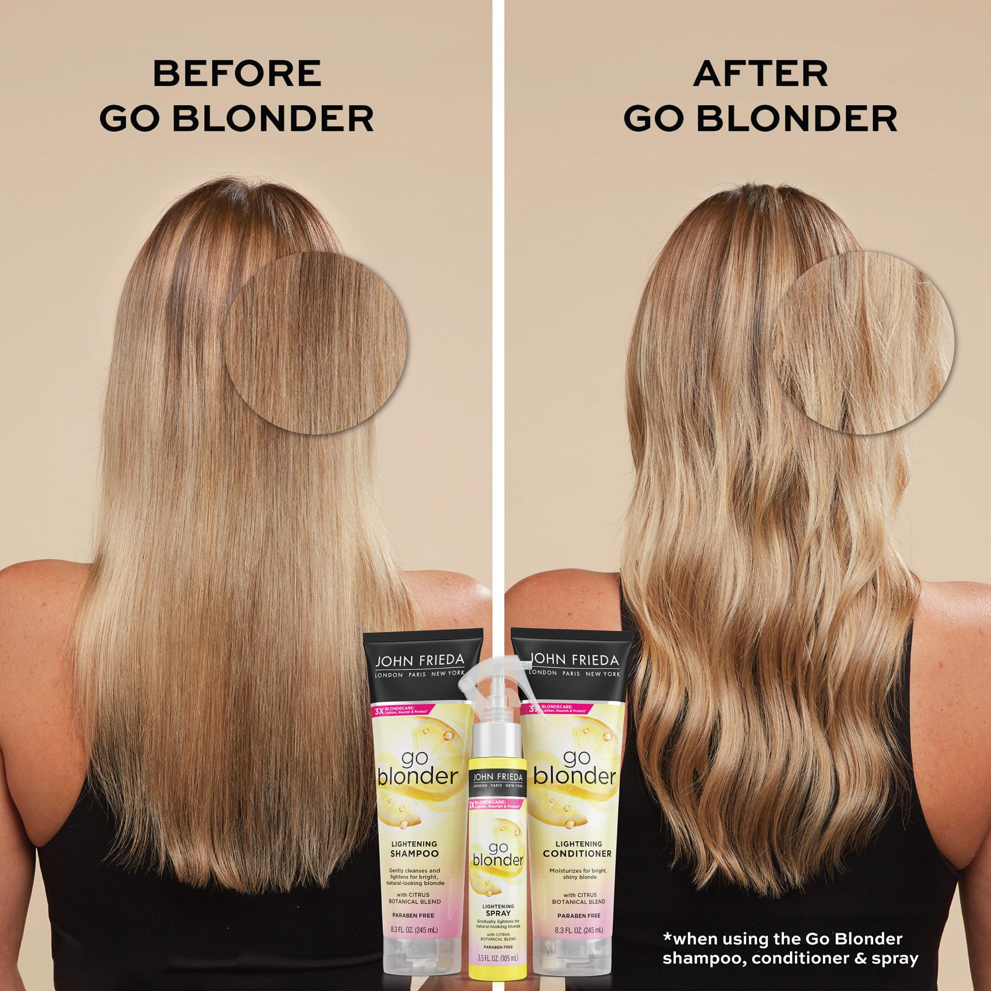Shampoing Go Blonder mousse légère, lavage agréable et claircissement progressif