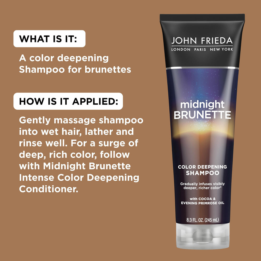 Éclat chocolaté des cheveux naturels grâce au Shampoing Midnight Brunette.