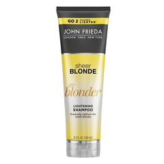 John Frieda Shampoing Blond Clair Go Blonder — bouteille lumineuse, éclaircissement progressif.