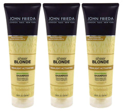 John Frieda shampooing Activateur Reflets Blond – flacon triple pour blond clair lumineux.