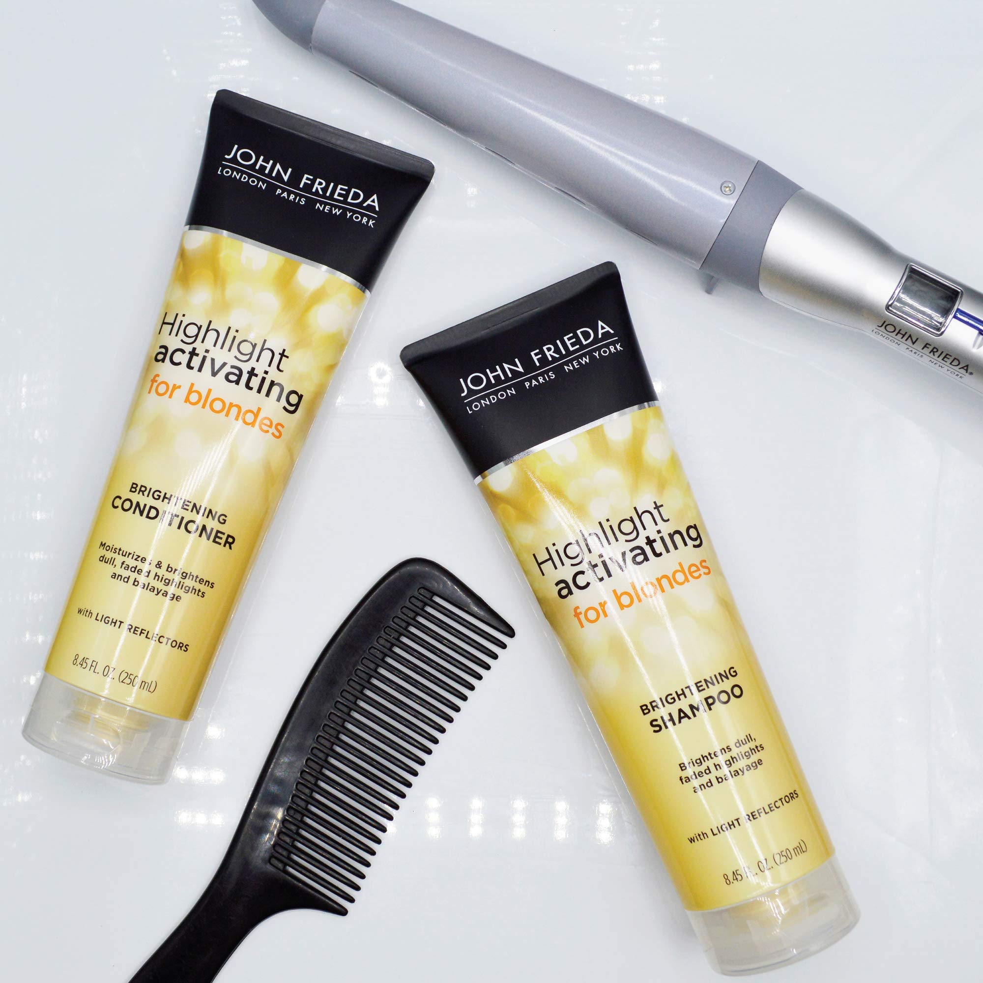 Ingrédients huile d’avocat dans John Frieda Sheer Blonde pour douceur.