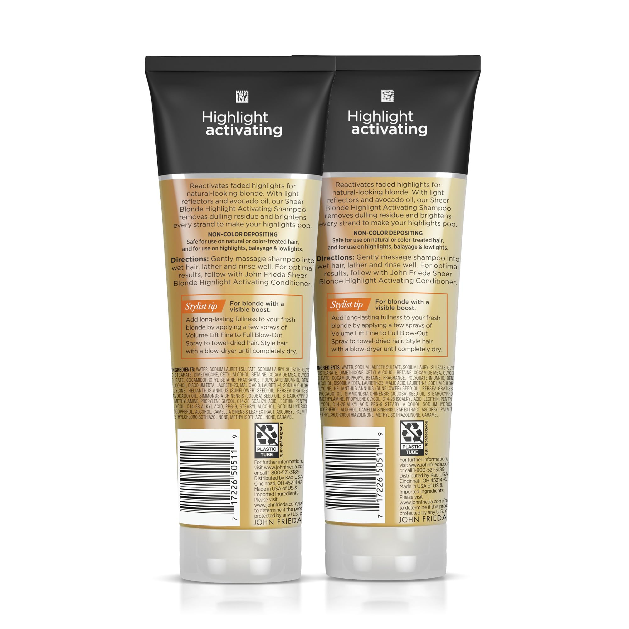 Mèches blondes aux reflets plus nets après le shampoing Sheer Blonde.