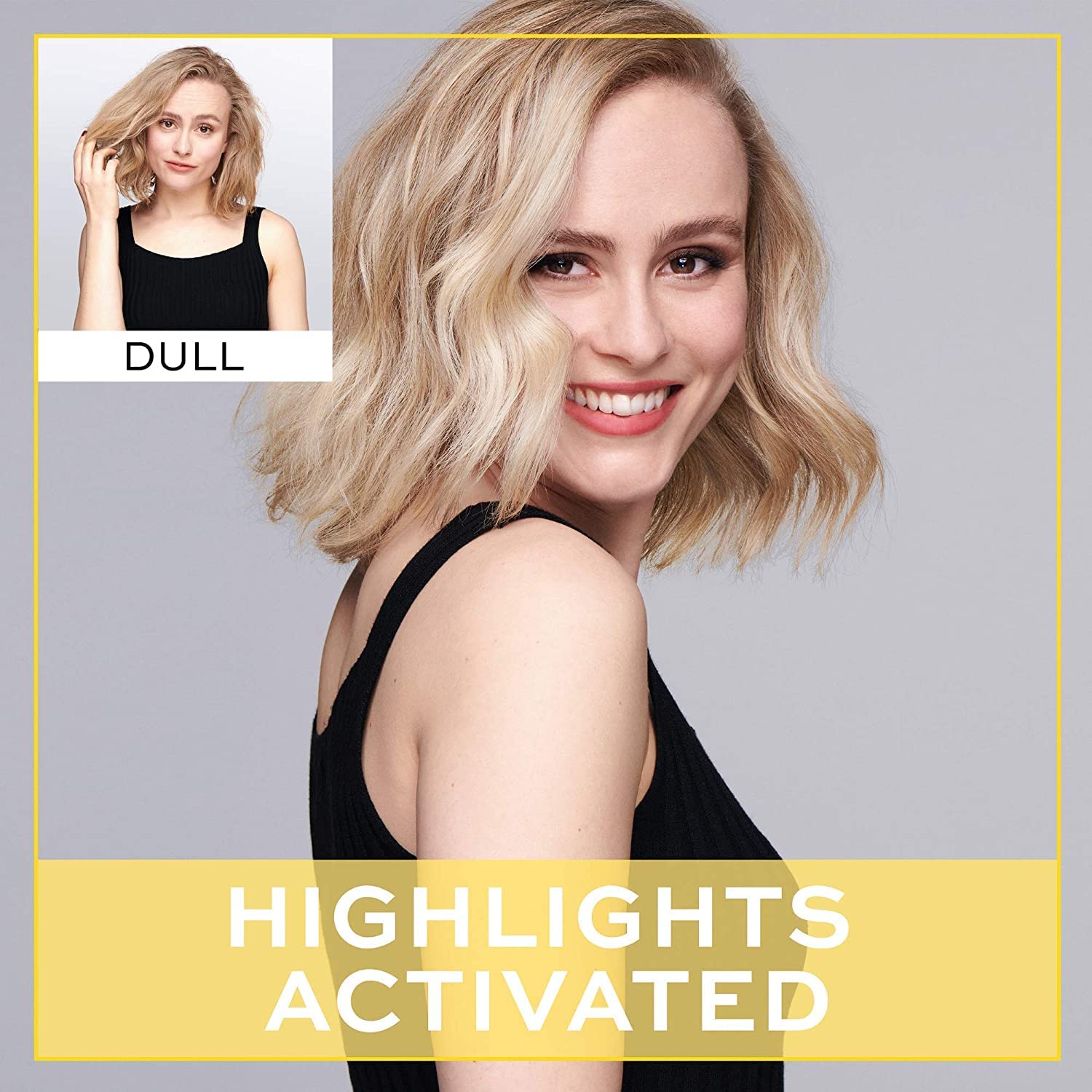 John Frieda Soin blonde satinée, texture plus lisse après utilisation.