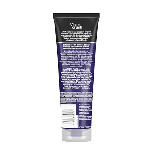 John Frieda Violet Crush, soin idéal pour entretenir une couleur blonde lumineuse.
